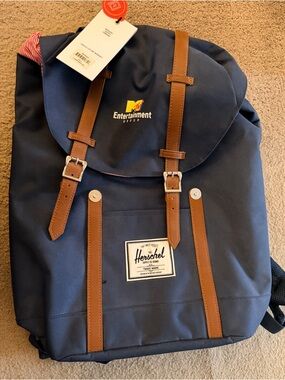 Herschel Supply Company Navy Backpack with Brown Straps